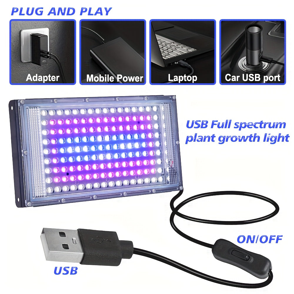 USB Plant Grow Light Strip with Tripod, Sunlike Full Spectrum Grow Lamp, 360° Adjustable Gooseneck, 96/144 LED Grow Light, Supplemental Lighting for Tall Plants, Bonsai, Greenhouse, Hydroponics, Flowers and Large Area Indoor Plants