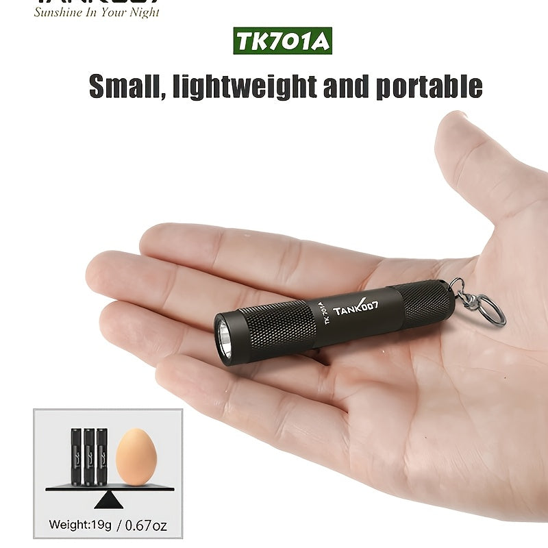 Mini Portable LED Flashlight, Household Keychain Pocket Size, Aluminum Alloy Body, Compatible with AAA Batteries, Ideal for Power Outage Backup, Night Repair and Outdoor Activities