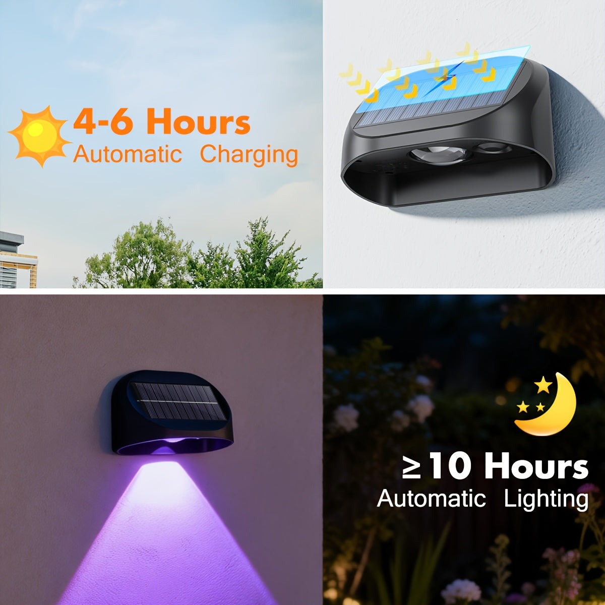 Solar Wall Washer Light, Address Sign Decorative Light, Solar Address Sign Light, Solar Exterior Wall Light, 8 Fixed Colors, Two Gradient Colors