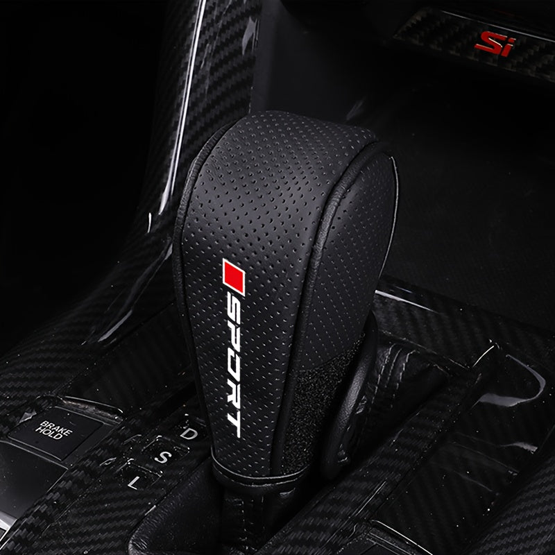 1 PU Leather Shift Knob & Boot Cover - Ergonomic Anti-Slip Grip, Breathable Design, Durable & Easy-to-Clean Gear Shift Protector, Suitable for Sedan/Truck/SUV, Easy Installation
