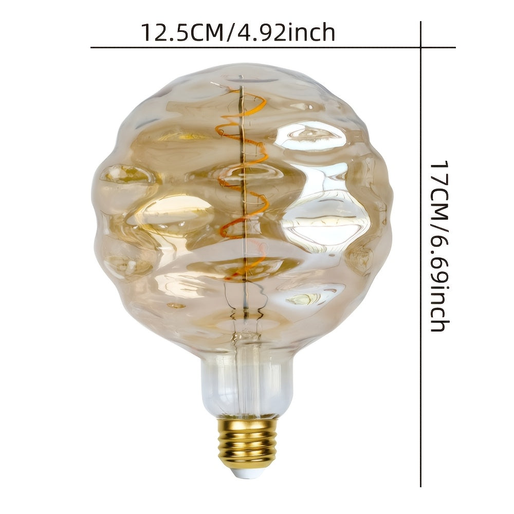 1PC, LED bulb special shape warm light LED bulb 120V 4W 2300K E26 dimmable amber glass gray glass suitable for home chandelier