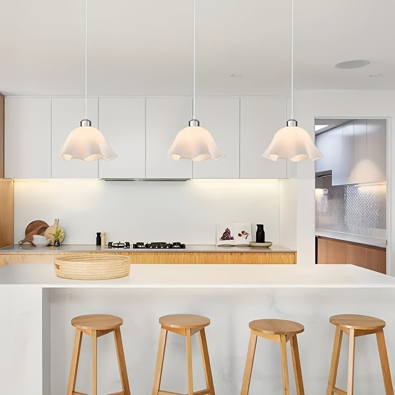 Two-Piece Pendant Light, Ceiling Light, Frosted Plastic White Shade, Plug-in Hanging Ceiling Light for Bedroom, Living Room, Hallway (Bulb Not Included!!!)