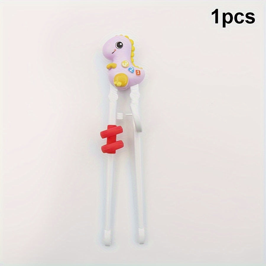 Toddler Dinosaur-Shaped Training Chopsticks - Reusable, Colorful Learning Aid