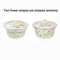 Multifunctional Enamel Thick Soup Bowl with Lid, Floral Pattern – Scratch-Resistant & Durable – Perfect for Home Cooking & Catering – Dishwasher Safe, Permanent Kitchen Essential