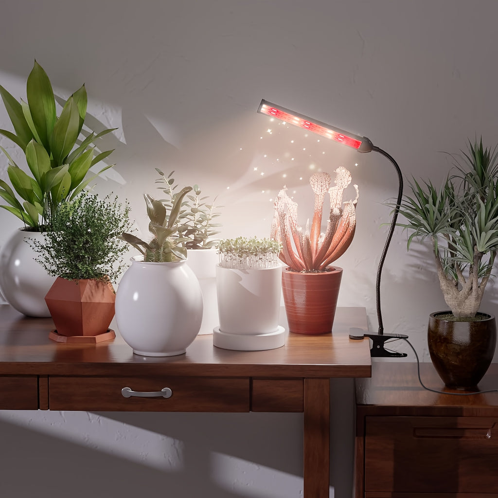 Square tube LED plant grow light, includes red, blue, white 3 colors, indoor supplemental light, indoor potted plant succulent seedling light, energy-saving, dimmable, timer function, worry-free and durable