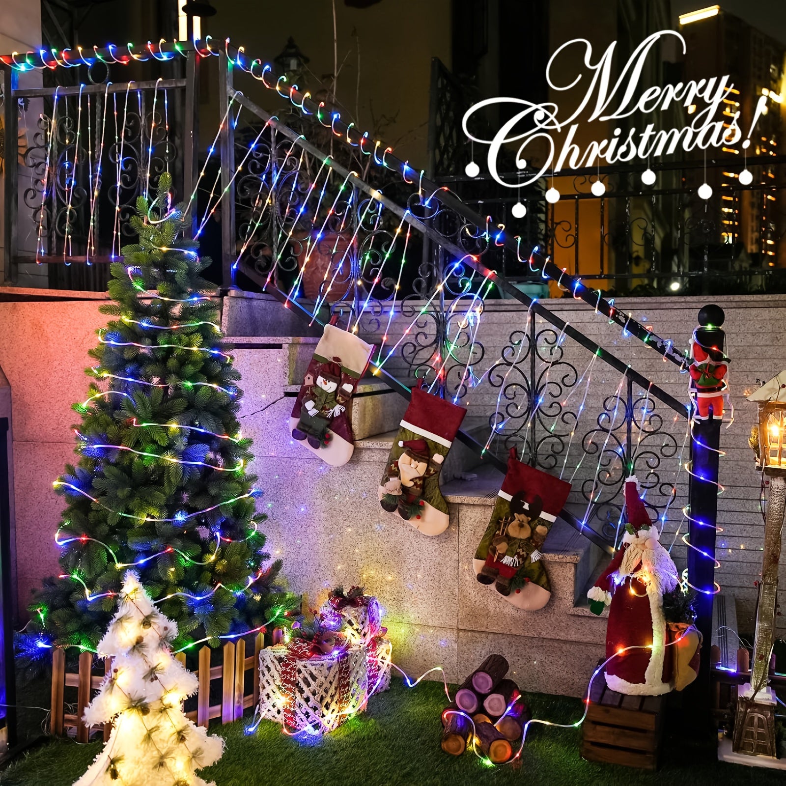 A 50/100/200 LED USB soft light strip, lengths 196.85in / 393.7in / 787.4in, with 8 modes, USB remote control fairy light, suitable for Christmas decoration, camping tents, wedding parties, trees, gardens, bedrooms