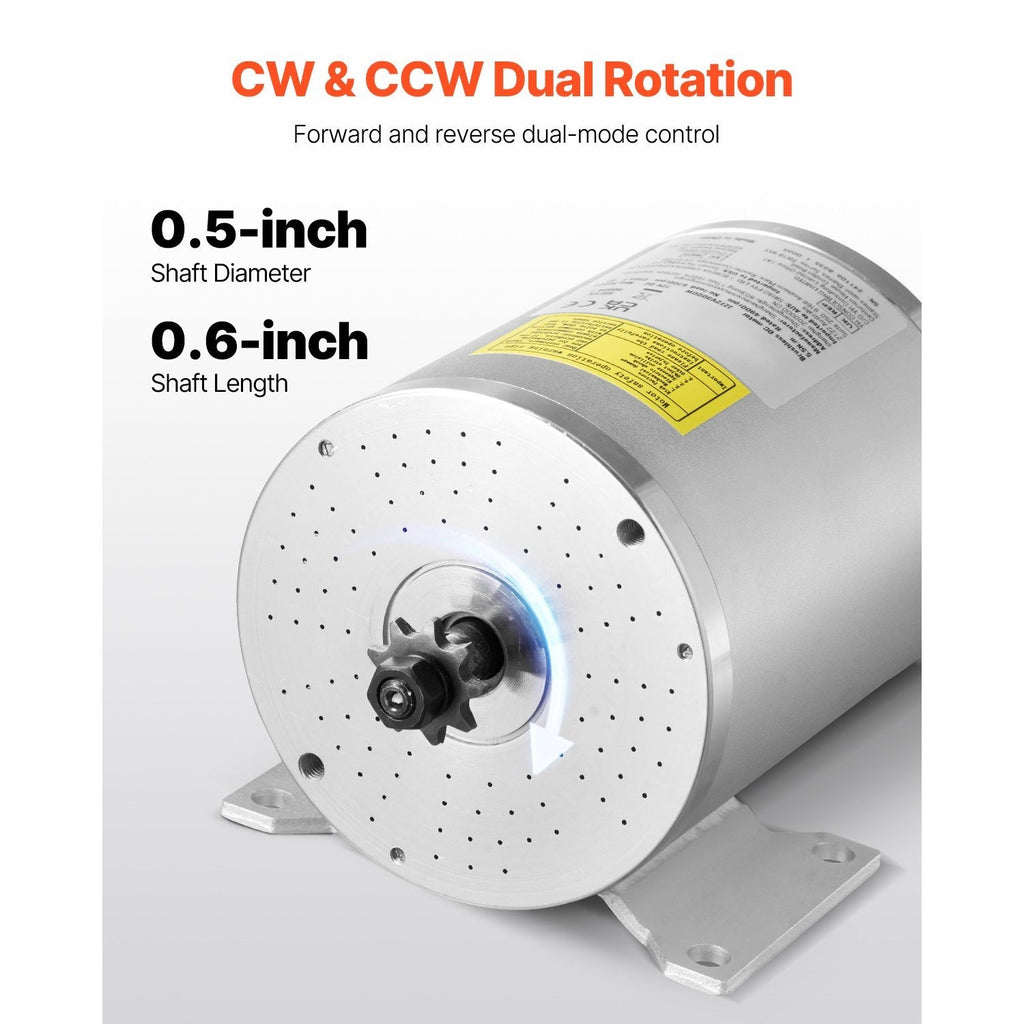 VEVOR 3000W 电动无刷直流电机套件 4900rpm 带速度控制器
