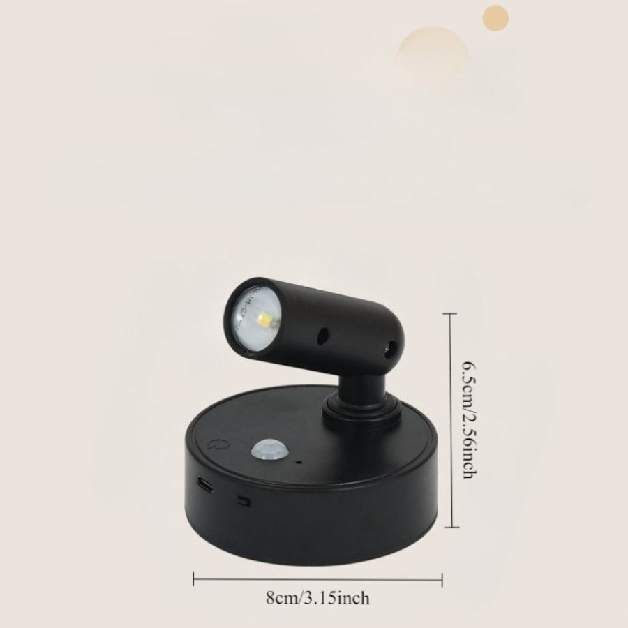 2026 New LED Multi-Function Wireless Spotlight, Multiple Color Modes, Adjustable Brightness, Perfect for Plants and Artwork - No-Drilling Installation, Touch Control, Black and White Color Scheme, Ideal Choice for Bedroom