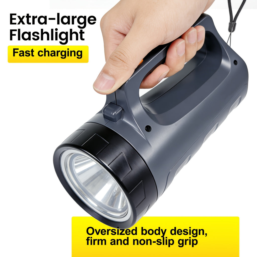 LED Handheld Flashlight, High Beam Long Range & Rechargeable Long Endurance, Large Size Portable Lighting Tool for Circuit Inspection Search Rescue Night Work Emergency Repair Camping Hiking