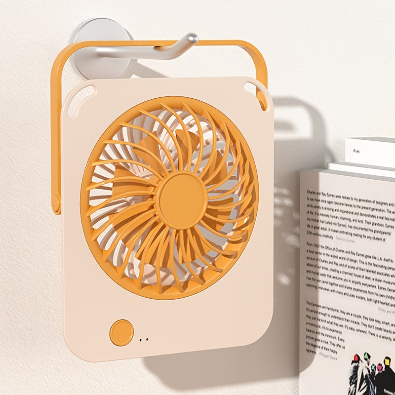 Portable USB Rechargeable Fan, Desktop and Wall Mount Dual Use Design, High Airflow 3 Speed Adjustable, Quiet Operation, Ideal for Home Office Bedroom Dormitory, Perfect Summer Gift