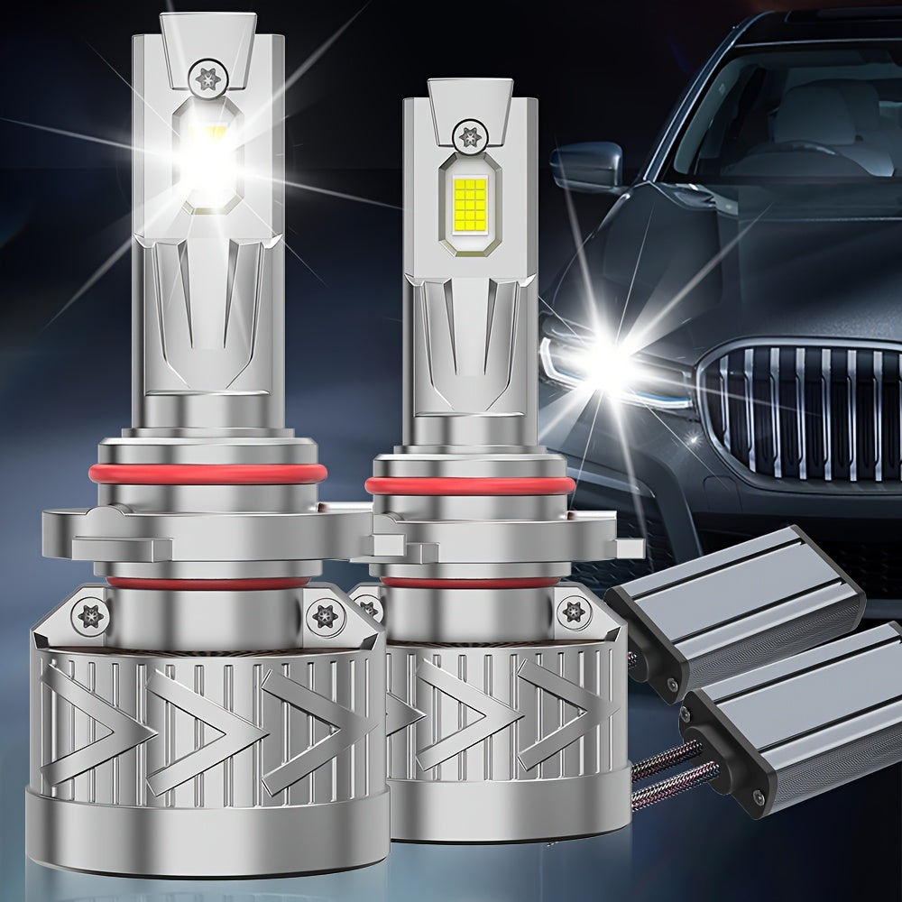 2Pcs LED Headlight Bulbs, Super Bright 320W 6500K White, 9570 CSP Chip, Turbo Cooling Fan and 360° Wide Beam, Compatible with 9005/HB3 9006/HB4 H8/H9/H11, for Car Lighting Upgrade, 12V-24V, 900% Brightness Increase