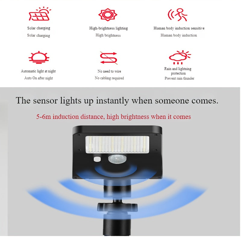 Large Capacity 1200mAh Battery Solar Small Street Light, Solar Light Outdoor Clip Courtyard Lawn Light Street Light Garden Light