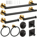 10-Piece Matte Black Bathroom Hardware Set - SUS304 Stainless Steel Wall Mount Towel Bar (16"), Toilet Paper Holder, Corner Hook & 2 Robe Hooks, with Screws & Anchors - Rustproof Bathroom Organizer for Towels, Robes, Accessories - Easy Install