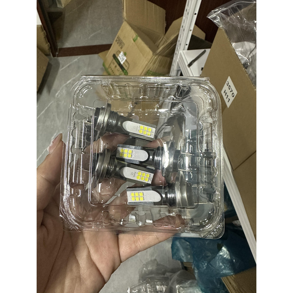 4Pcs H7 LED Headlight Bulbs - 6000K White 12SMD 3030 LED Chips, 55W High/Low Beam Car Fog Light, 12V-24V Universal for Car, Truck, SUV, Motorcycle, No Battery Needed, Easy Installation, Vehicle Lighting Upgrade