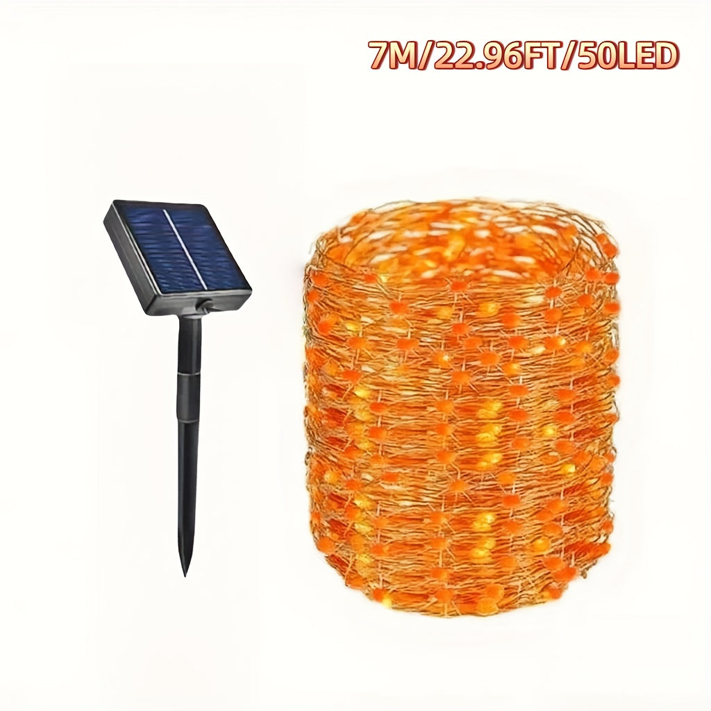 50/100/200/300LED锂电高亮太阳能灯户外花园仙女串灯，适用于圣诞院子树木派对婚礼装饰闪烁灯串，适用于11个国家的节日装饰万圣节装饰品，圣诞装饰品