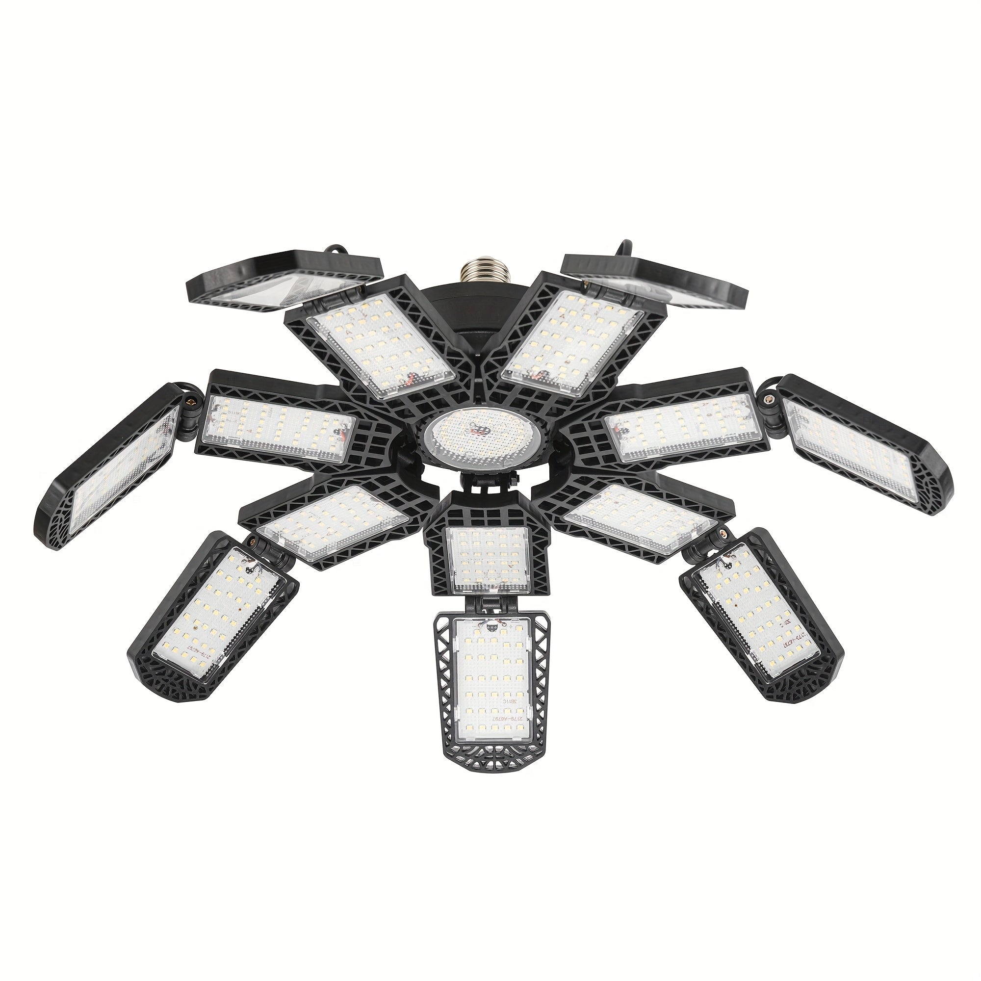 LED Garage Light, Ultra-Bright Screw Base E26/E27 Ceiling Workshop Work Light, 300W 30000 Lumen Deformable Basement Bulb Fixture, with 14+1 Adjustable Panels, Suitable for Workshop, Attic Lighting