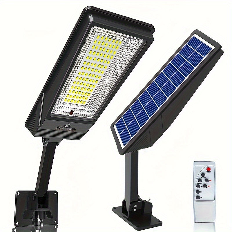 138 LED Solar Light with Remote Control, 3 Working Modes, Solar Street Light, Super Bright Outdoor IP65 Garden Solar Wall Light, Sensor Solar Light