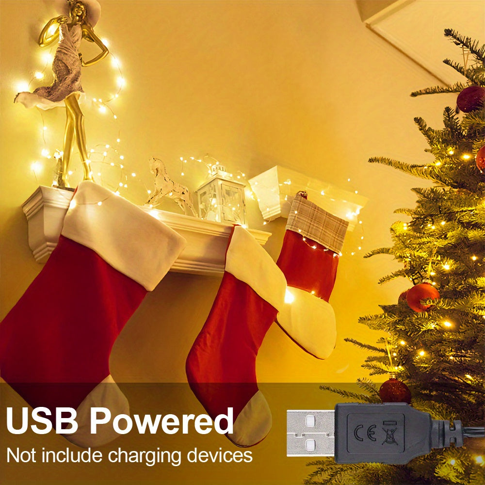 Majisu 1 件 USB LED 灯串，100/50/30/10 LED 灯珠 - 适用于婚礼、派对、生日和圣诞节装饰，营造室内氛围的梦幻彩灯