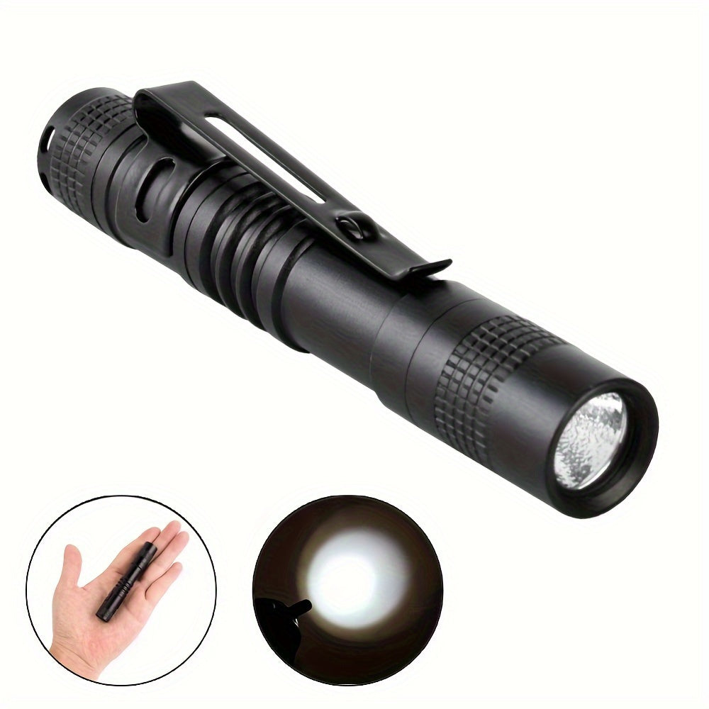 Compact Aluminum Alloy LED Flashlight Pen Style Design For Home & Outdoor Use Powered By AAA Batteries Battery Not Included