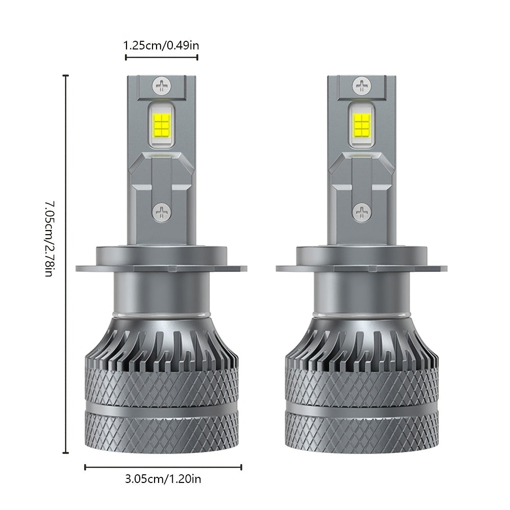 Automotive 2-Pack LED Car Headlights - H7/H4/H1/H11, 9005/9006/9012 Sockets - 29800 Lumens, 220W High/Low Beam Dual Mode, 6500K Cool White Light, Suitable for Various Environments, Ultra-Efficient Cooling Fan