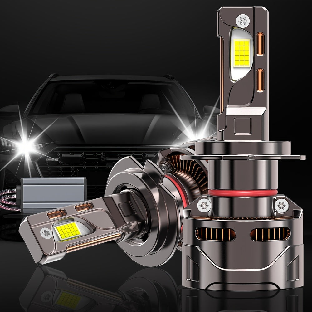 2-Pack, H4/9003/HB2 H7/H18 9005/HB3 9006/HB4 H11 H1 9012/HIR2 Headlight LED Car Headlights, Super Bright, Canbus External Driver, High Lumen Bulbs 58000LM, Lifespan Up to 60,000 Hours, Fast Cooling Fan, QY030, No Battery Included