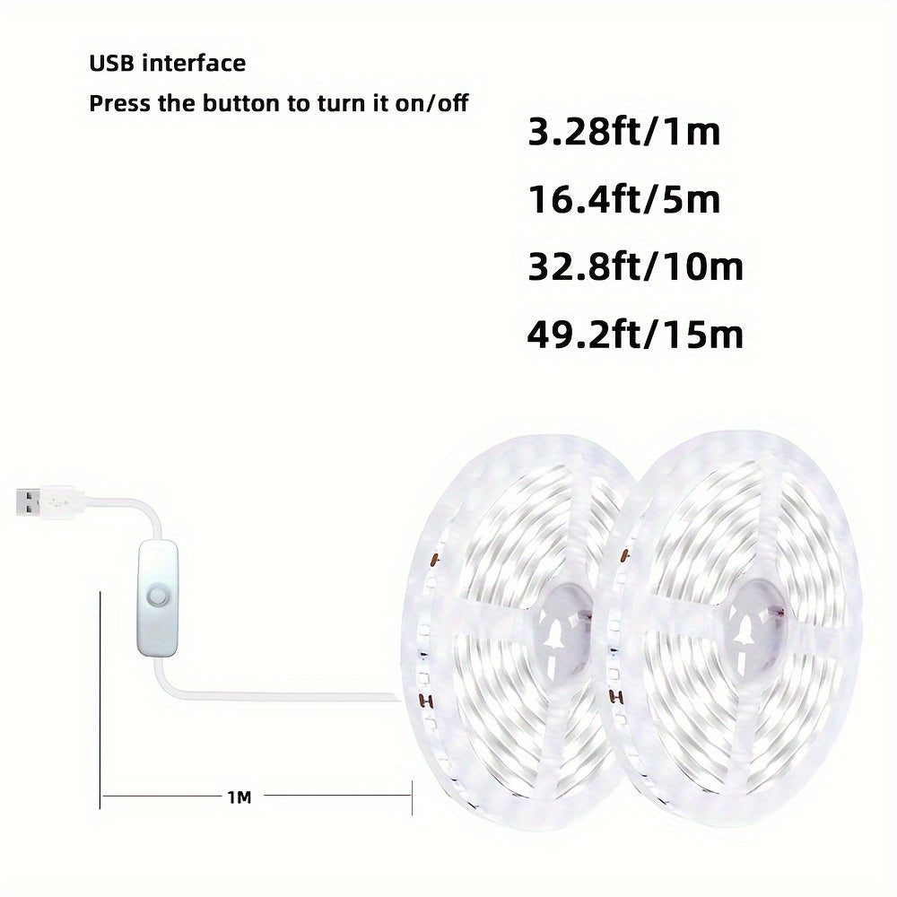 5V USB LED 灯条，暖白 LED 灯条，灵活 USB 灯，适用于电视背光、卧室、橱柜、厨房、DIY 照明音乐