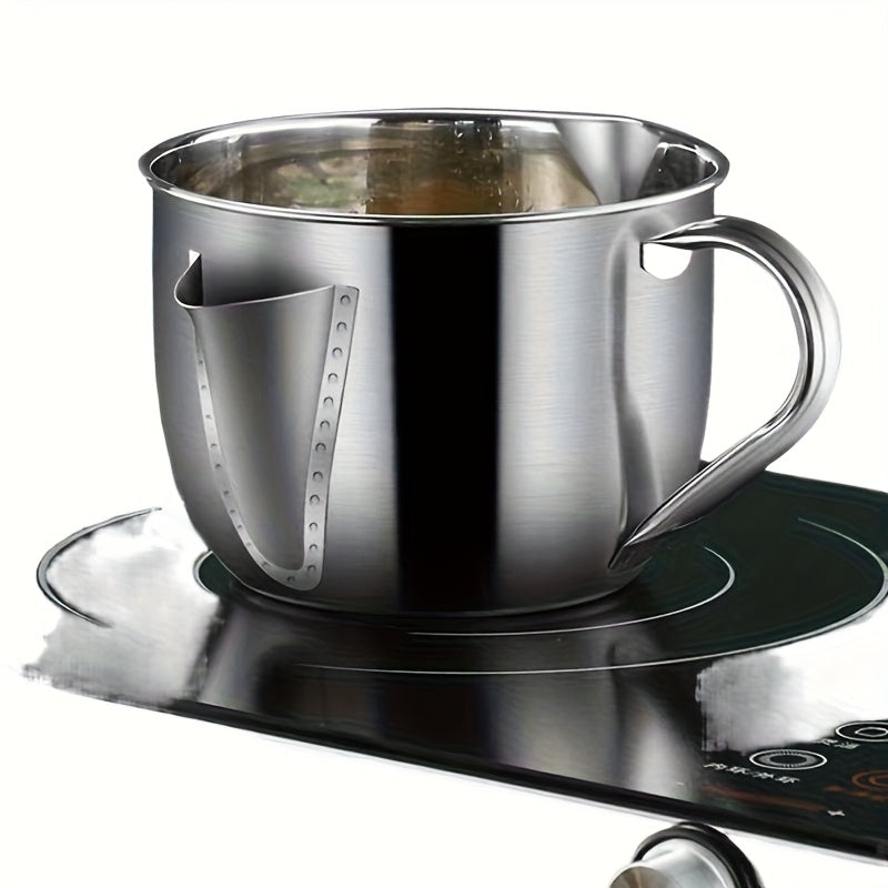 Stainless Steel Oil Separator – Kitchen Stir-Fry Filter Bowl, Soup & Stock Strainer Pot, Home Kitchen Food Filtering Tool