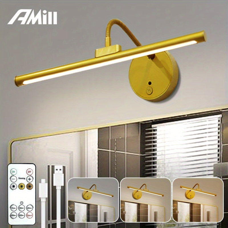 One remote control modern gooseneck smart cabinet light, dimmable timer office lighting lamp, three-color adjustable with charging cable, home picture frame living space 3000/4000/6000K