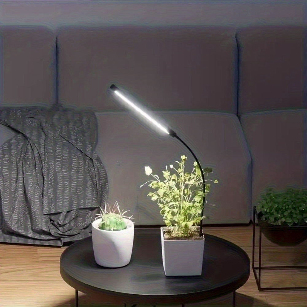 USB Powered Full Spectrum LED Plant Grow Light, Ground Plug Single Tube Plant Light, Gooseneck Dimmable Indoor Potted Plant Lamp, Built-in Automatic Timing Function, Indoor Sun Simulation Grow Light
