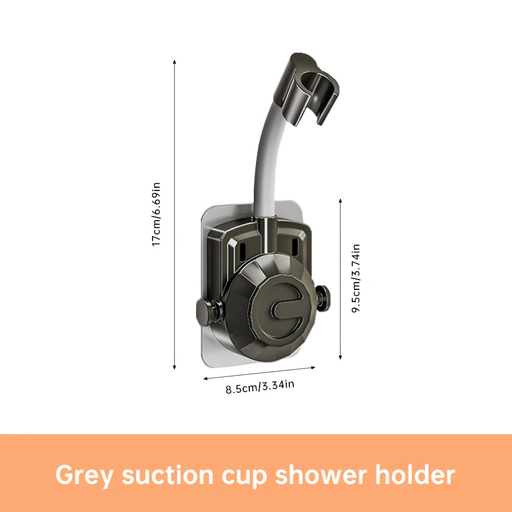 Musurjoy Bathroom Shower System Wall Mount Shower Head Holder - Adjustable Angle Shower Bracket, Silver Black Gray, No-Drill Wall Mount, Father's Day Gift, New Summer Product