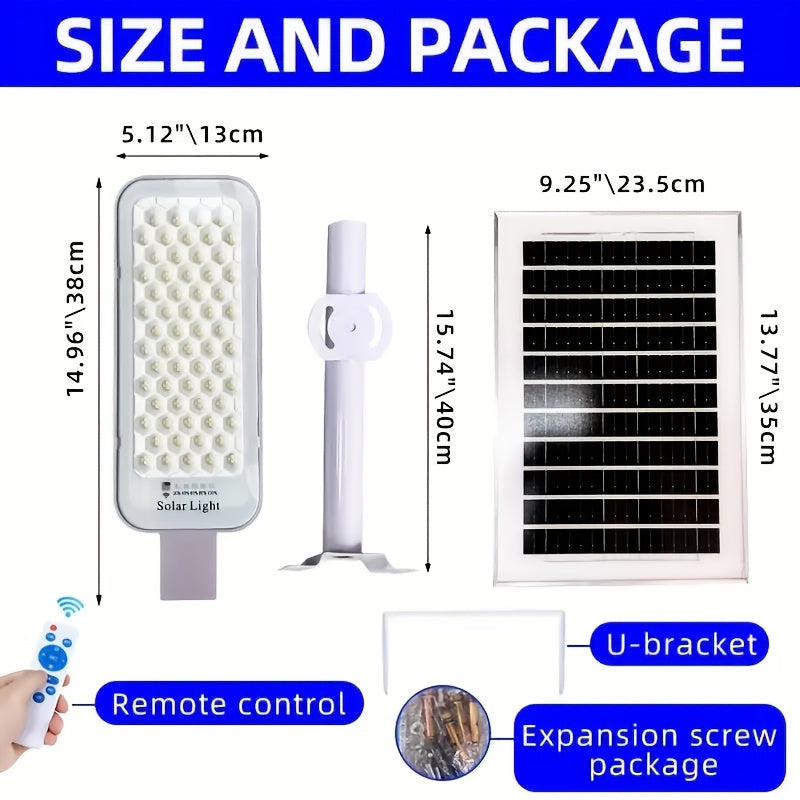 Solar Street Light, Solar LED Wall Light, Solar Courtyard Light, Outdoor Lighting, 6000mAh Lithium Battery, Smart Light Control, with Remote Control, Solar Charging