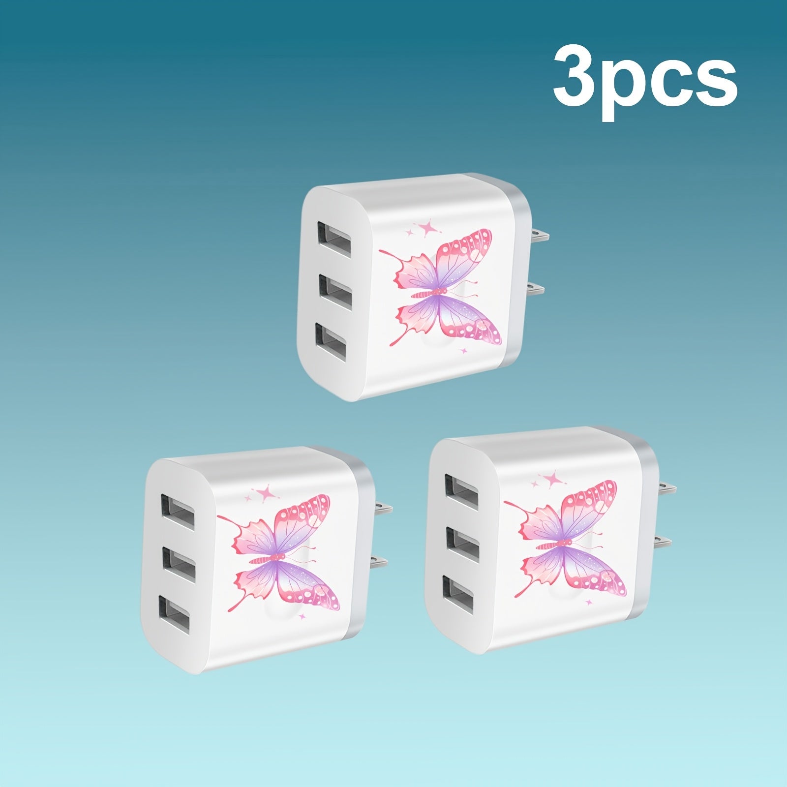 3-in-1 USB-C Fast Charger with Global Voltage 100-240V, Compact Cube Power Adapter with USB-PD 3.0, Global Plug Compatibility for iPhone 16/15/14 Pro Max/10/SE/X/XS/8 Plus/S22/S21/S20, Smartphones, Tablets, Smartwatches - Travel-Friendly Charging Station