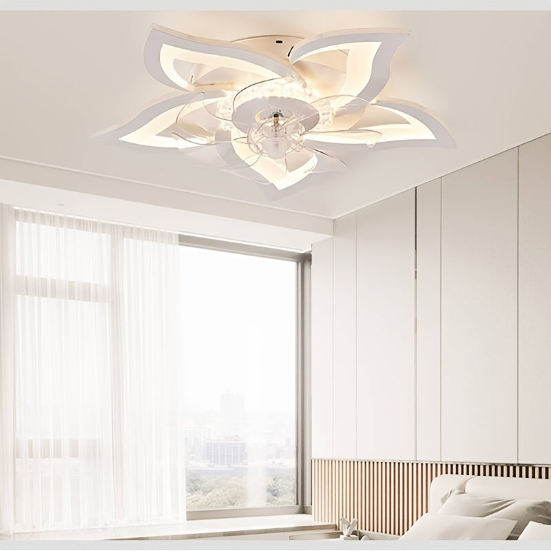 Ceiling Fan Light with Remote Control, 6-Speed 3-Color Dimmable, Black Low Profile Flush Mount Ceiling Fan, Perfect for Kitchen Bedroom Living Room