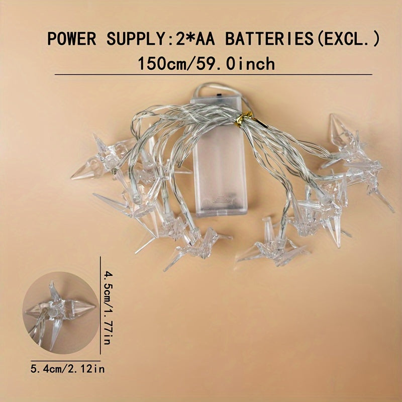 1入 LED 創意透明摺紙鶴 戶外庭院室內裝飾氣氛串燈