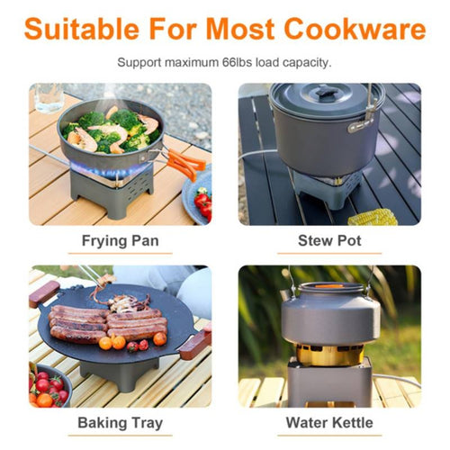 12000W Portable Camping Stove with Cassette Adapter, Windproof Outdoor Backpacking Stove with Storage Case & Igniter, Ideal for Hiking, Camping, Picnic, Backpacking