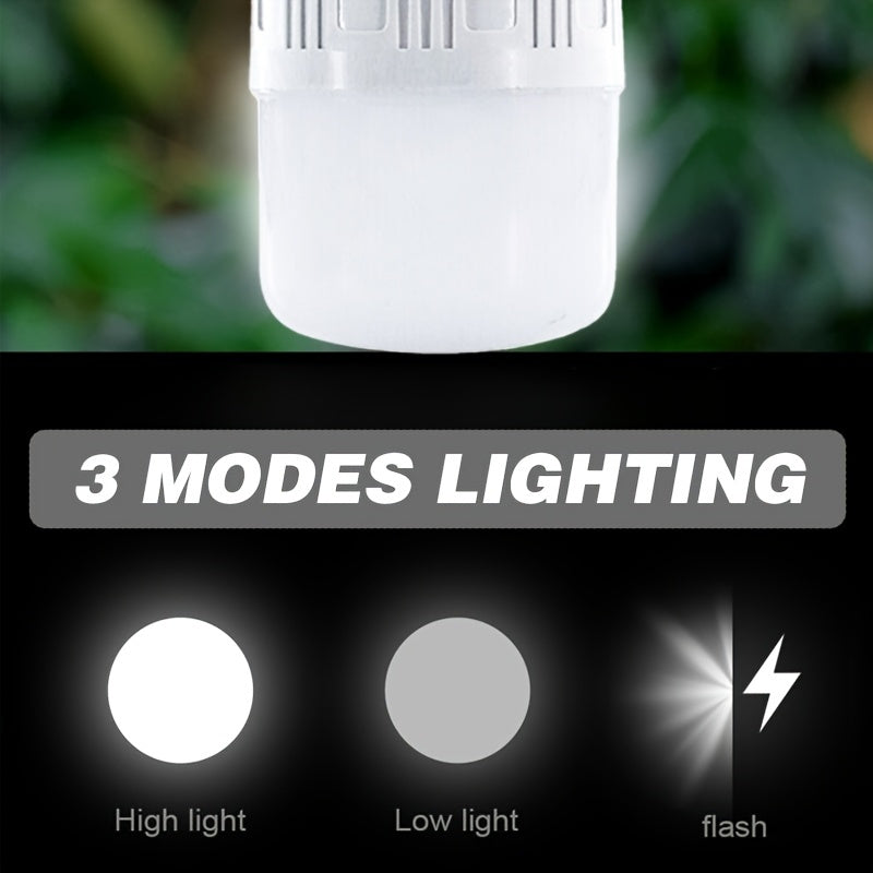 2 smart rechargeable USB LED bulbs with motion sensor and emergency backup lighting, 3 lighting modes (dimmable night light emergency light), USB powered LED bulb with hook, energy-saving, suitable for home, camping, lantern