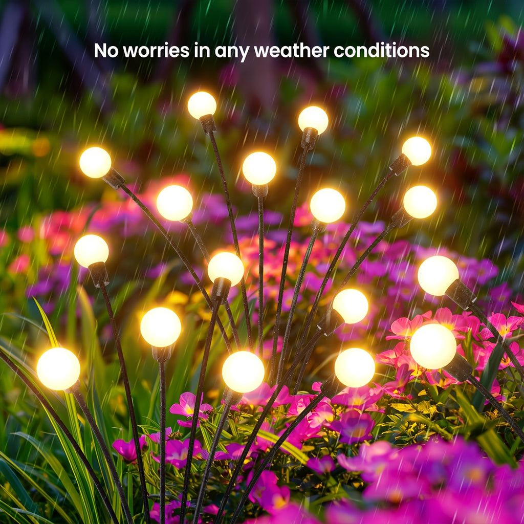 6 Pack 60 LED Solar Firefly Light, Warm White 8 Lighting Modes; 4 Pack 40 LED Solar Decorative Light, Smart Light Sensor, Perfect for Gift Giving, Garden, Lawn, Corridor, Wedding Party, Christmas, Halloween and Various Festival Decorations