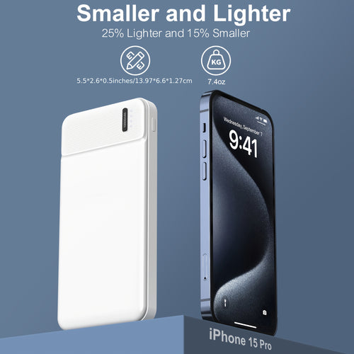 10000mAh High-Speed Power Bank, Portable Charger USB-C PD Charging, Compact Battery Pack For Tablets, Smartphones, And More USB Devices.