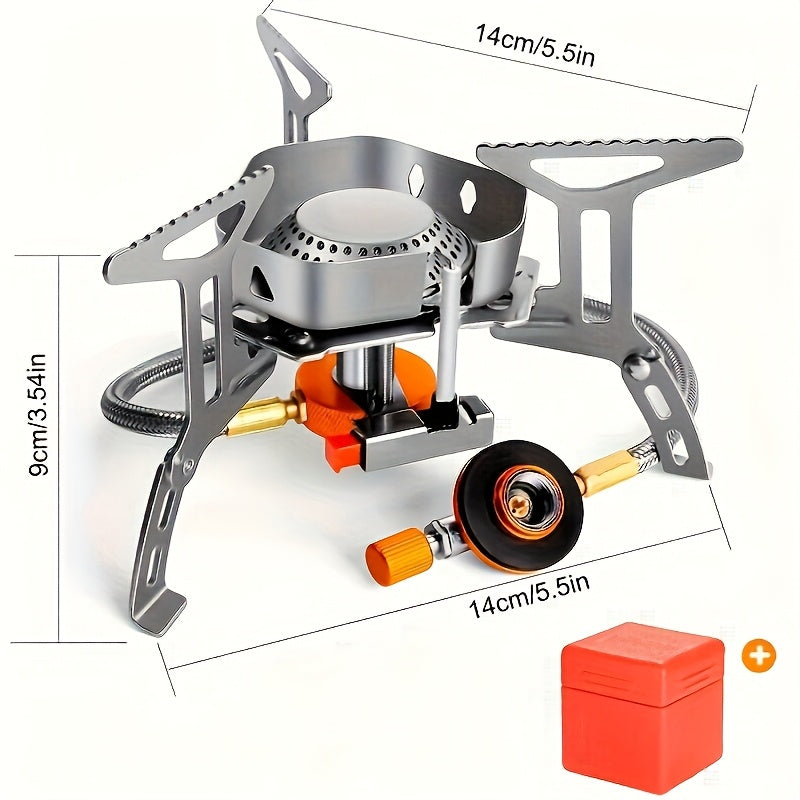 3500W/6800W Windproof Camping Stove, Camping Gas Stove Without Gas Canister Adapter, Fast Ignition, Suitcase Style, Portable Foldable Stove, Ideal for Outdoor Backpacking, Hiking and Picnic