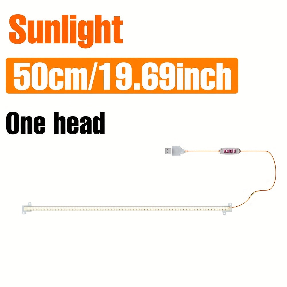 LED Full Spectrum Plant Light Strip, 5V USB Powered Indoor Grow Light, Sunlike Hydroponic Supplement Lamp, 4/8/12H Timer, 5 Dimmable Levels, Red Blue UV/IR Light, Ideal for Greenhouse Tent, Vegetable, Flower, Succulent, Seedling, Fruit, Cactus