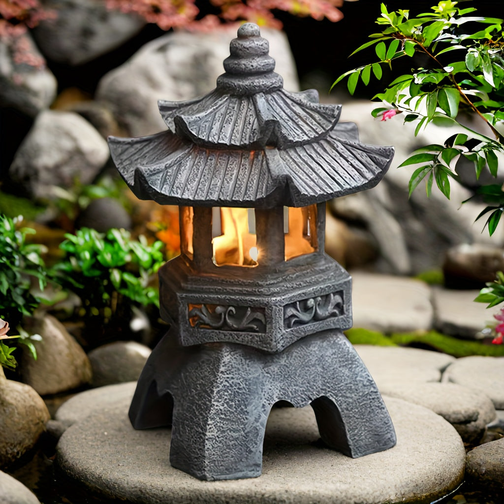 1 Piece Outdoor/Indoor Zen Decoration - Solar Pagoda Light Statue, IPX4 Adds Artistic Charm to Your Garden, Courtyard and Landscape Balcony, Perfect Courtyard Decoration Gift!