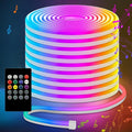 LQHZMYY 灵活的LED绳灯，5V低压，可DIY造型，带20键音乐遥控器，音乐同步灯带，用于卧室装饰，万圣节，圣诞节派对，可以营造活跃的氛围
