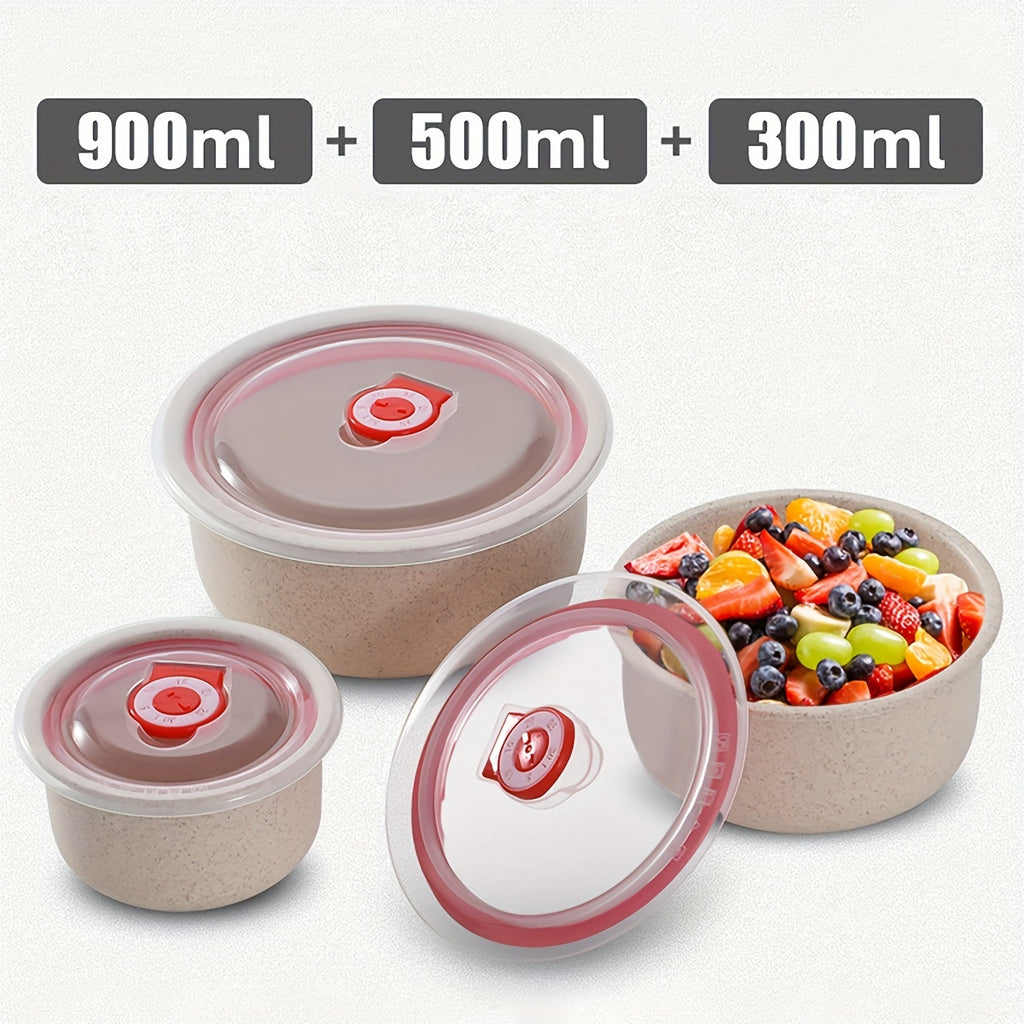 3 Pack Sealed Food Storage Containers, Fresh Keeping Small Bowls, Multi-size Airtight Food Containers