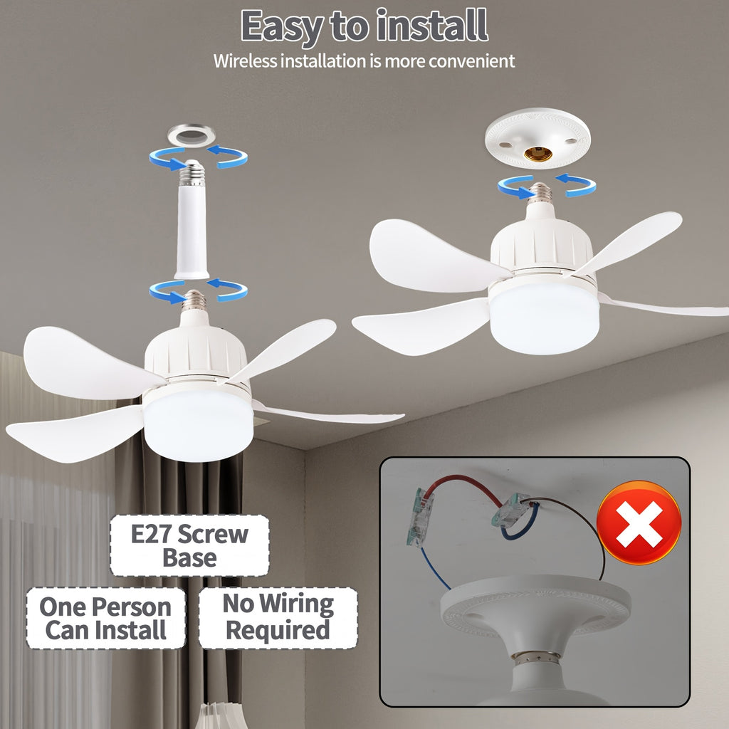 Ceiling Fan with Adjustable Blades, 3 Speed Levels, Overload & Short Circuit Protection, Energy-Saving Cooling Design for Living Room and Bedroom