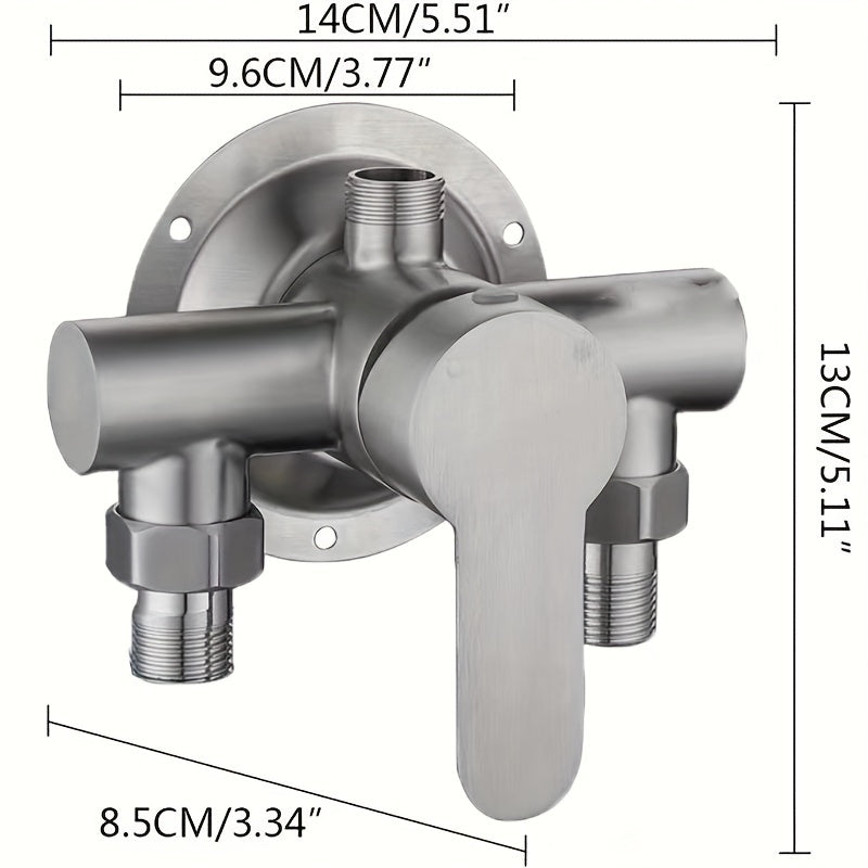 Shower Faucet Control Valve - Stainless Steel Bathtub & Shower Valve, Hot/Cold Water Mixer, Surface-Mounted Shower Faucet with Control Valve, Wall-Mounted Bathtub Shower Valve Set