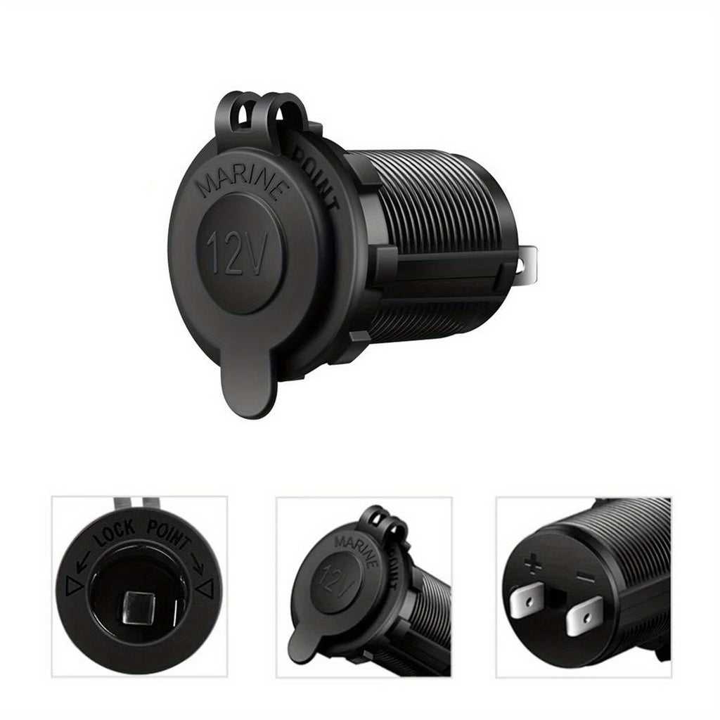 12V Power Adapter Socket for Car, Boat and Motorcycle, with Cigarette Lighter Splitter and Extra Features, Battery Not Included