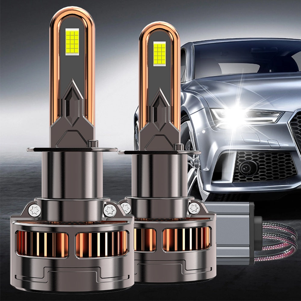 2-Pack Car Headlight Bulbs H8/H9/H11/H16-QB046 H4/9005/H1/H4/9003/HB2/H11/9006/H1/9012, 9570 CSP Chip, 300W, 50000 Lumens, 7500K, Vehicle Lighting Upgrade, LED Headlight Bulbs, Plug-and-Play Car Headlights, Suitable for 12V/24V Voltage
