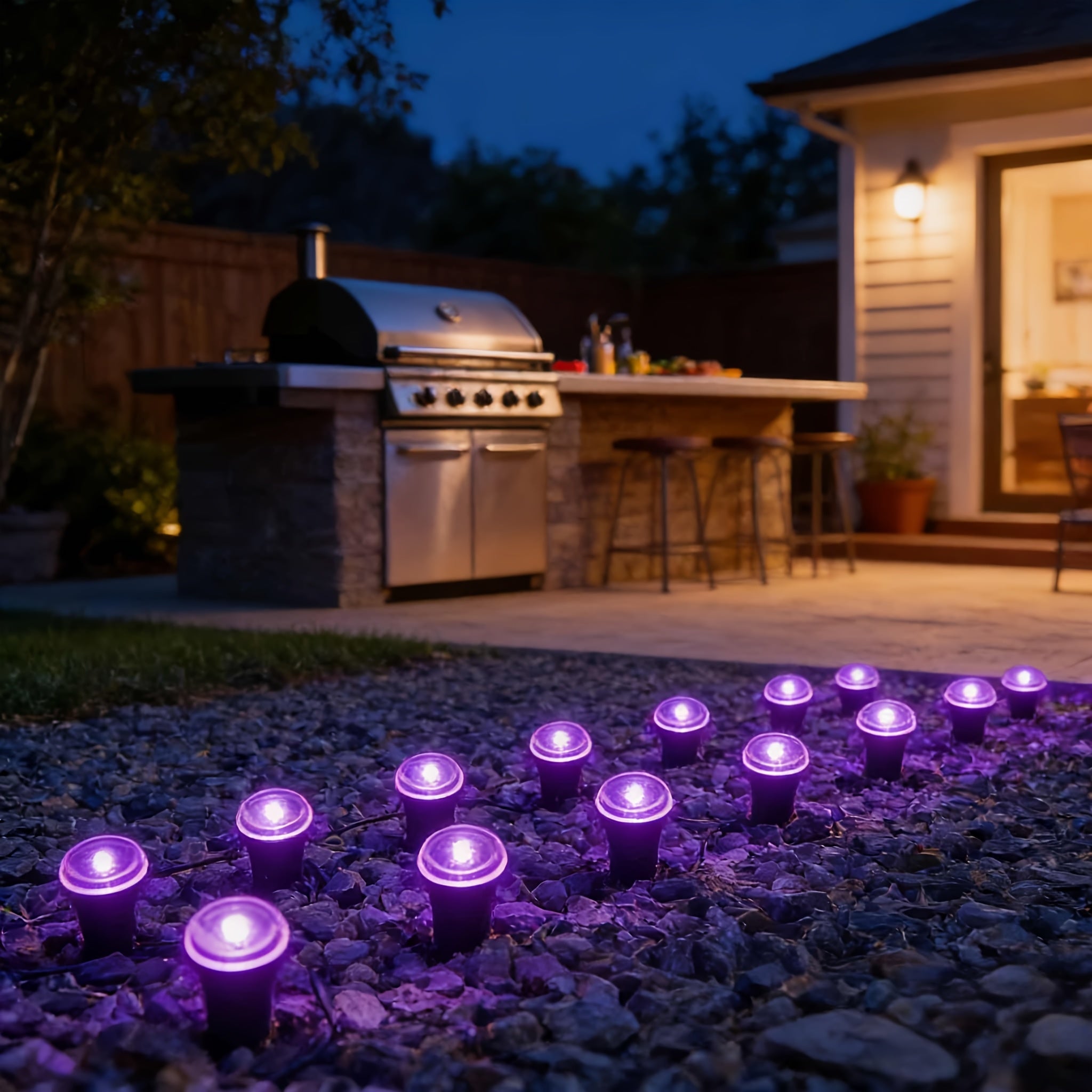30 LED Solar Garden Light, Purple Fairy Light, IP44 Waterproof Durable, Ground Insert Outdoor Garden Lamp, Decorative Lighting for Walkways, Lawns, Camping Parties etc.