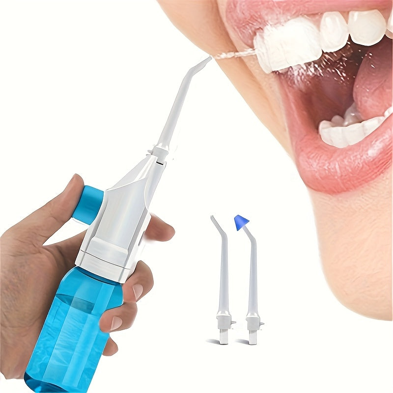 1个装 Dentalpro 高压冲牙器 - 便携式手动口腔冲洗器，专为牙龈健康设计 - 非常适合清洁牙齿并维持口腔卫生，无需电力或电池