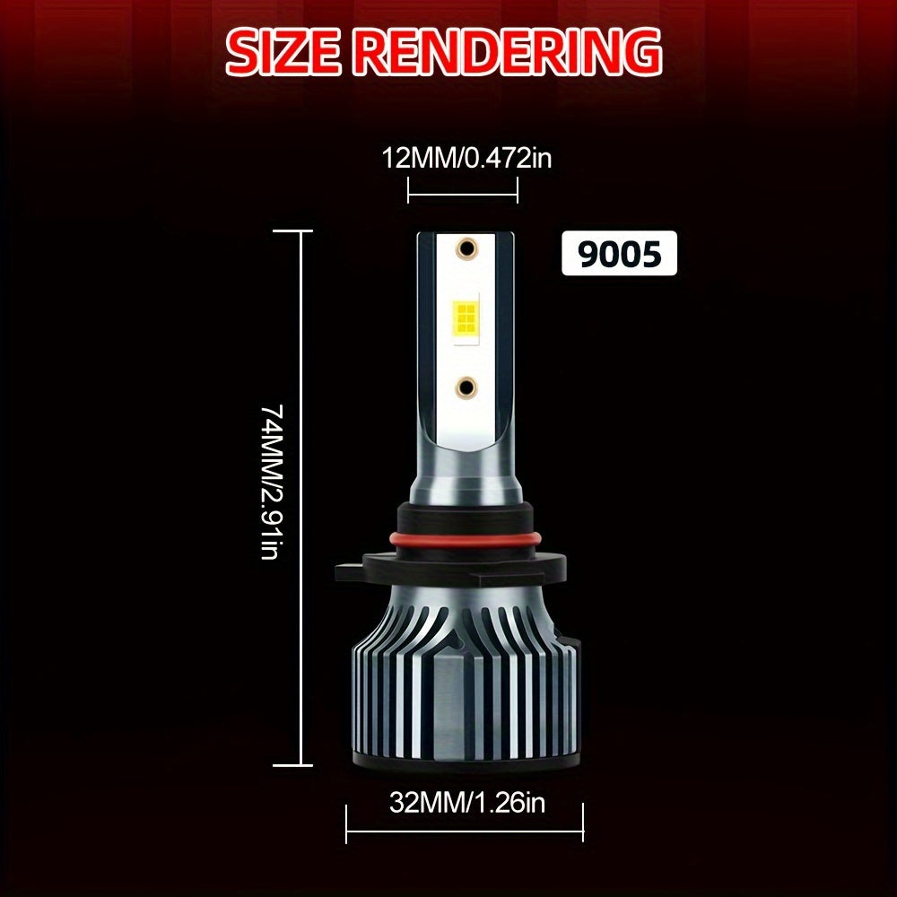 KINGSOFE 2-Pack Super Bright Upgraded Headlight 9005/HB3 for Vehicles, 28000LM 6500K White LED, 400% Brightness Increase, New Cooling System, Easy to Install, Battery Not Included